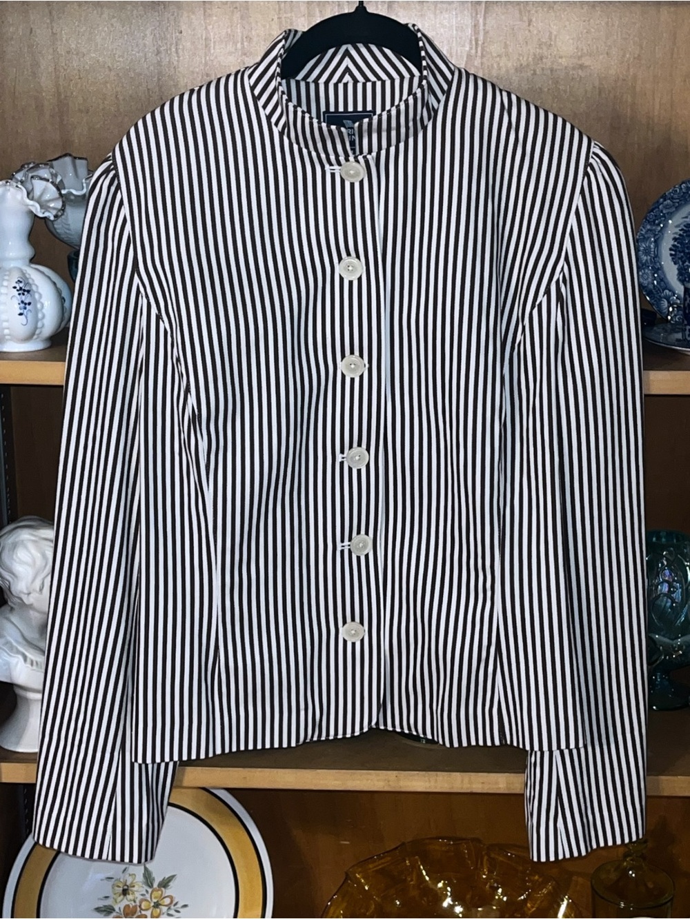 American Living Brown White Striped Blazer Size XL